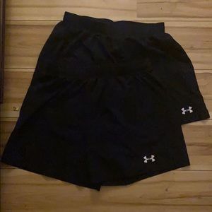 Two pairs of Under Armour Running Shorts